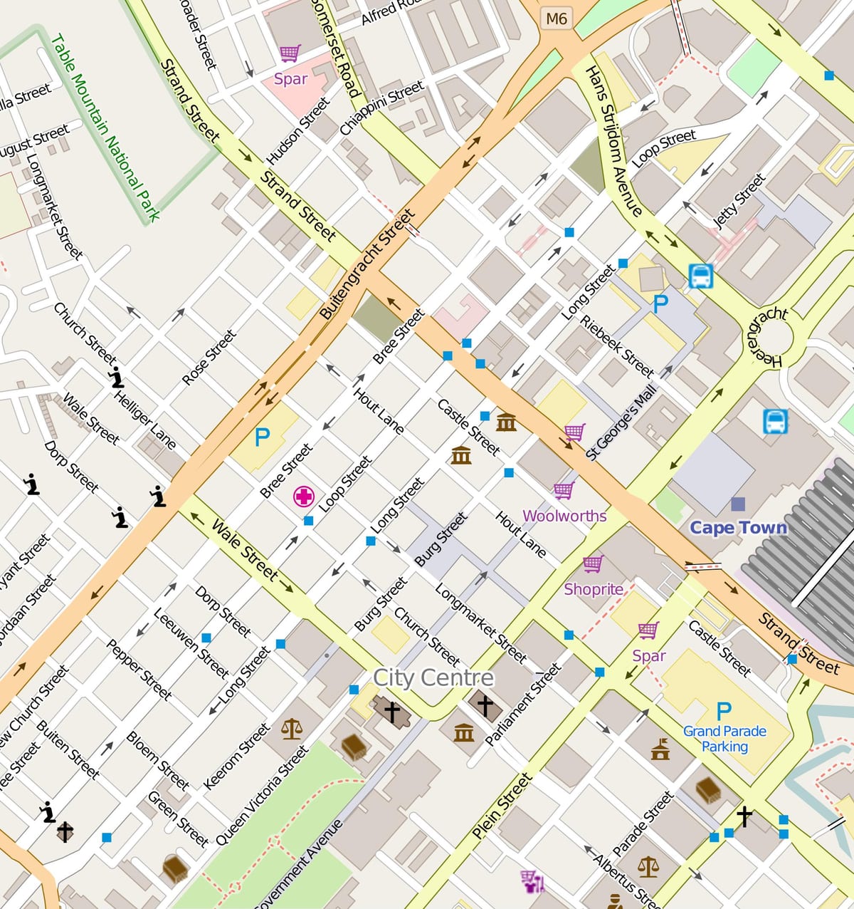 خريطة حلقة street Cape Town