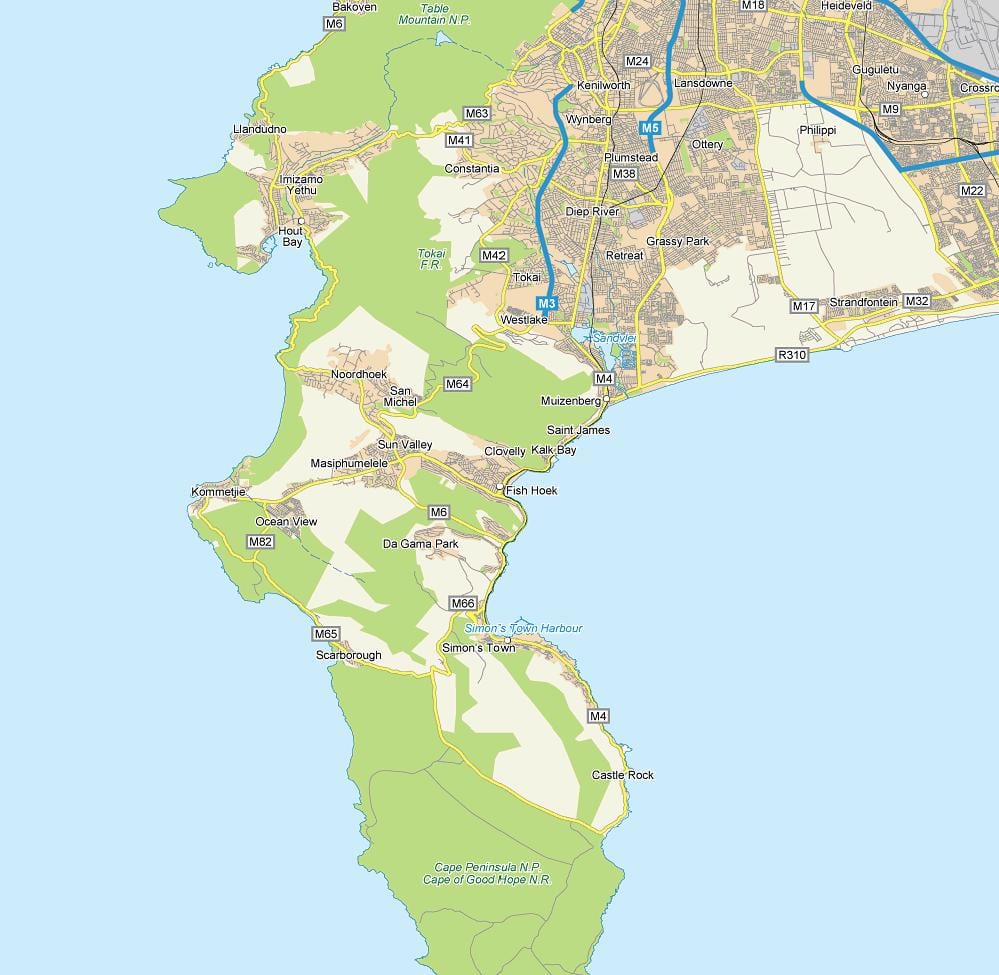 خريطة fish hoek جنوب أفريقيا