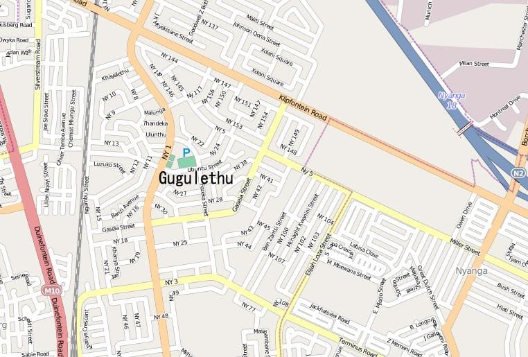 خريطة gugulethu كيب تاون