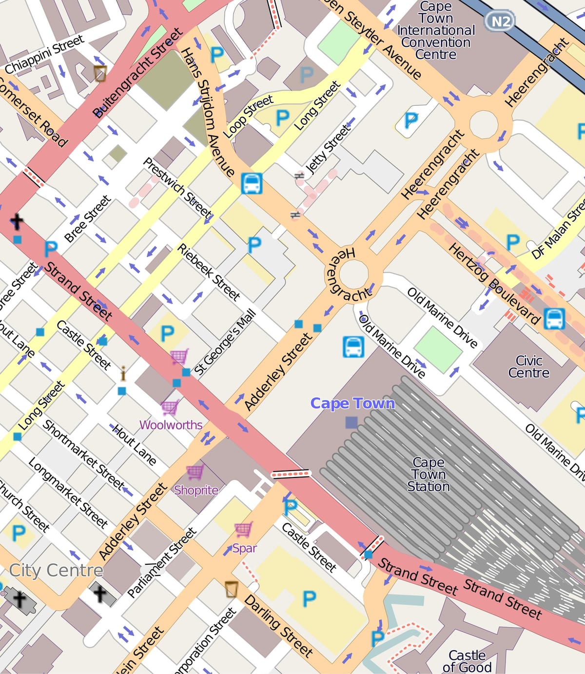 خريطة heerengracht شارع كيب تاون