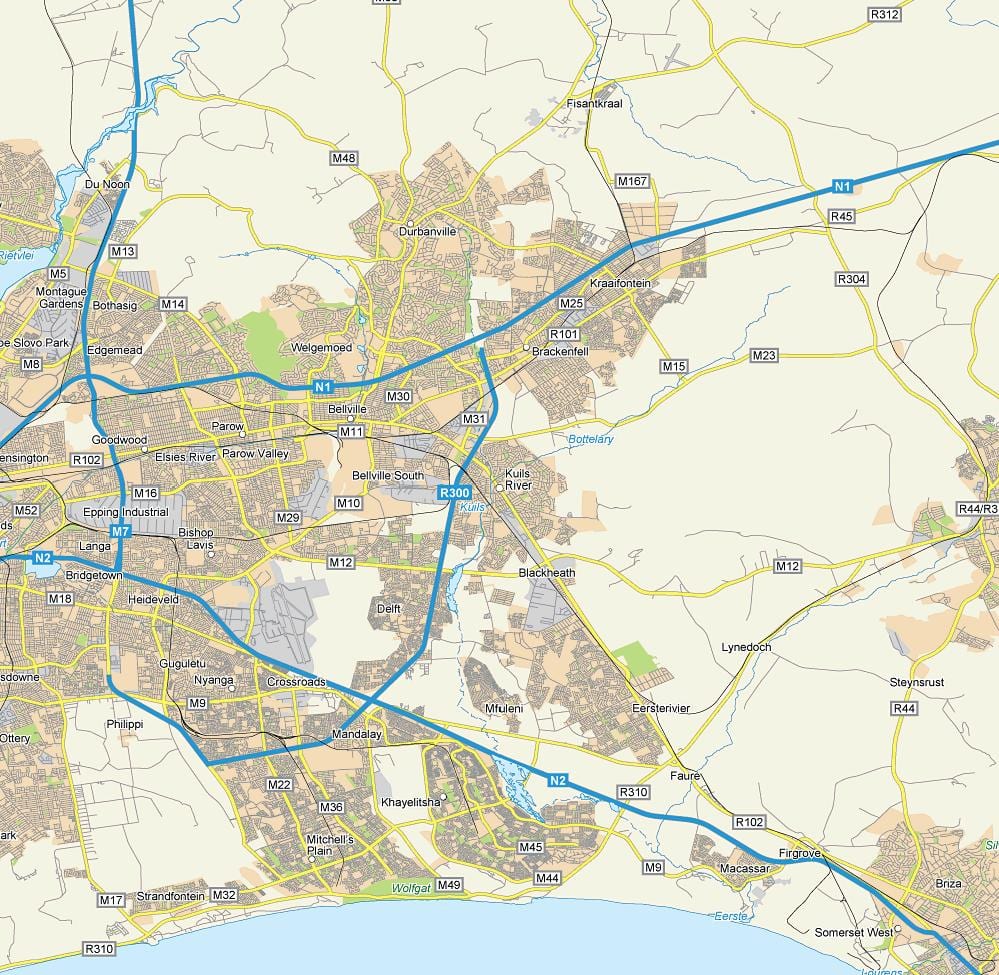 خريطة kuilsriver كيب تاون