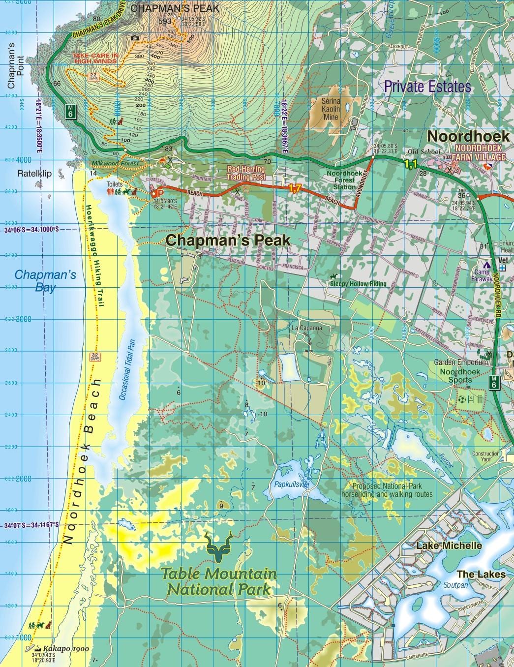 خريطة noordhoek كيب تاون
