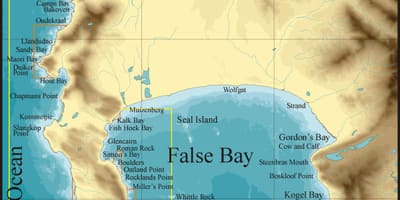 الخريطة خليج false كيب تاون