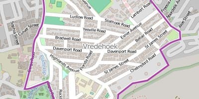 خريطة vredehoek كيب تاون